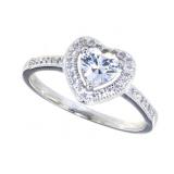 Beautiful White Topaz Heart Solitaire Ring