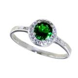 Round 1.00 ct Emerald Solitaire Ring