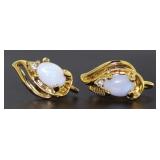 Genuine Opal Fashion Clip-On Earrings