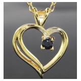 Genuine Sapphire Heart Pendant