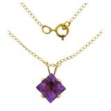 10kt Gold Genuine Amethyst Pendant
