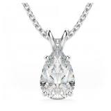 Crescent Pear Cut White Topaz Fashion Pendant