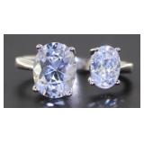 Brilliant 4.50 ct DBLOval White Topaz Dinner Ring