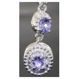 Genuine Tanzanite & Diamond Accent Pendant