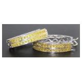 Elongated 1.00 ct Canary Yellow Diamond Earrings