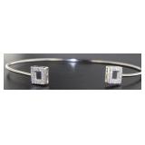 Gorgeous White Topaz Pave Cuff Bracelet