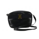 Ferragamo Black Leather Mini Shoulder Bag