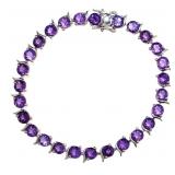 Round 22.50 ct Natural Amethyst Bracelet