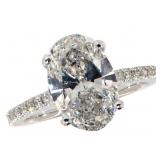 14k Gold 3.67 ct Oval VS2 Lab Diamond Ring