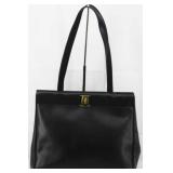 FERRAGAMO Black Leather Tote Bag