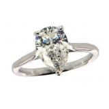 14k Gold 1.51 ct Pear Shape VVS2 Lab Diamond Ring