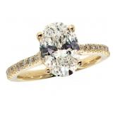 14k Gold 3.33 ct Oval Brilliant Lab Diamond Ring