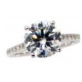 14k Gold 3.62 ct Round Brilliant Lab Diamond Ring