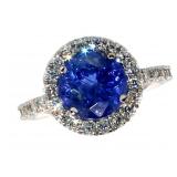 14k Gold 3.63 ct Round Tanzanite & Diamond Ring