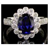 14kt Gold 2.05 ct Oval Sapphire & Diamond Ring