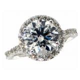 14k Gold 3.56 ct Round Brilliant Lab Diamond Ring