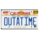 Autographed Back to the Future License Plate