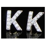 Brilliant "K" Stud Earrings