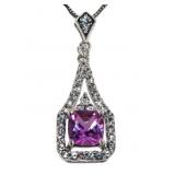 Elegant Pink & White Sapphire Necklace