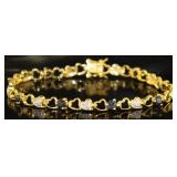 Genuine Sapphire & Diamond Accented Bracelet