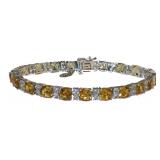 Cushion Cut 27.40 ct Golden Citrine Bracelet