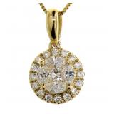 14kt Gold Round Brilliant 1/2 ct Diamond Necklace