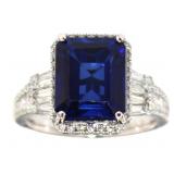 14kt Gold 7.00ct Brilliant Sapphire & Diamond Ring
