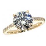 14k Gold 2.57 ct Round VS2 Lab Diamond Ring