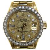 18kt Gold Oyster Datejust Lady President Rolex