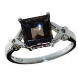 Princess Cut 2.00 ct Natural Smoky Quartz Ring
