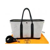 HERMES Garden Party Toile Ash Tote