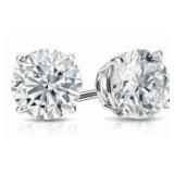 14k Gold 5.02 ct Round Brilliant Lab Diamond Studs