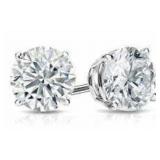 14k Gold 4.08 ct Round Brilliant Lab Diamond Studs
