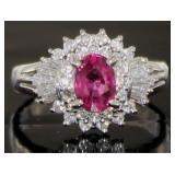 GIA Platinum 1.45 ct  Ruby & Diamond Ring