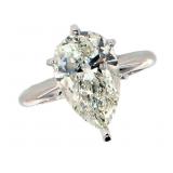 14k Gold 4.12 ct Pear Shape VS2 Lab Diamond Ring