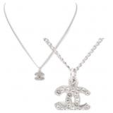 Chanel CC Logo Rhinestone Necklace