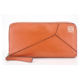Loewe Orange Leather Zippy Long Wallet