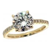 14k Gold 2.68 ct Round VS1 Lab Diamond Ring