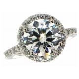 14k Gold 3.90 ct Round VS1 Lab Diamond Ring