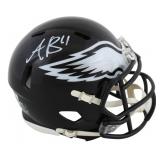 Autographed AJ Brown Eagles Mini Helmet