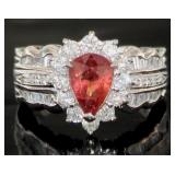 Platinum 2.76 ct GIA Pink Sapphire & Diamond Ring