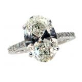 14k Gold 4.24 ct Oval VS1 Lab Diamond Ring