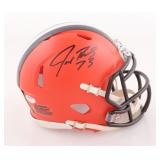 Autographed Joe Thomas Browns Mini Helmet