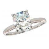 14k Gold 2.01 ct Cushion Cut Lab Diamond Ring