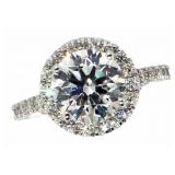 14k Gold 3.03 ct Round Brilliant Lab Diamond Ring