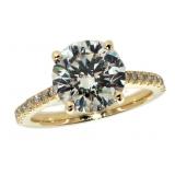 14k Gold 3.49 ct Round VS1 Lab Diamond Ring