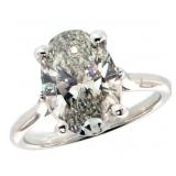 14k Gold 3.00 ct Oval Vs1 Lab Diamond Ring