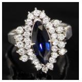 Platinum 2.56 ct Natural Sapphire & Diamond Ring