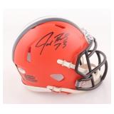 Autographed Joe Thomas Browns Mini Helmet