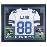 Autographed Ceedee Lamb Custom Framed Jersey